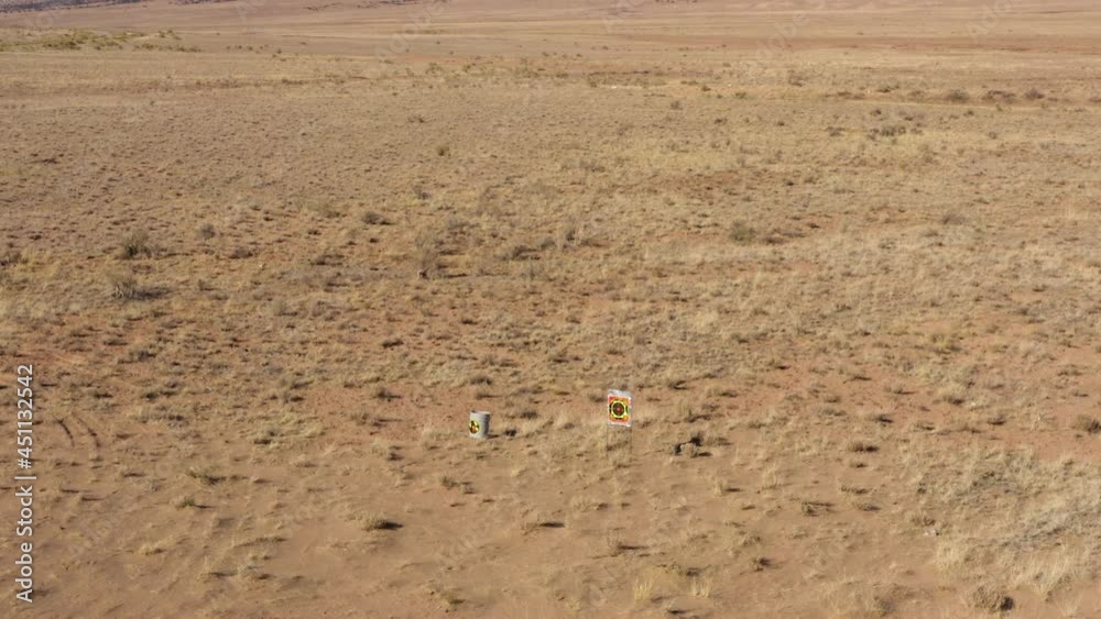Aerial view of a target board on a remote western landscape in Norwood, Colorado. Aerial view of a target board on a remote western landscape in Norwood, Colorado.