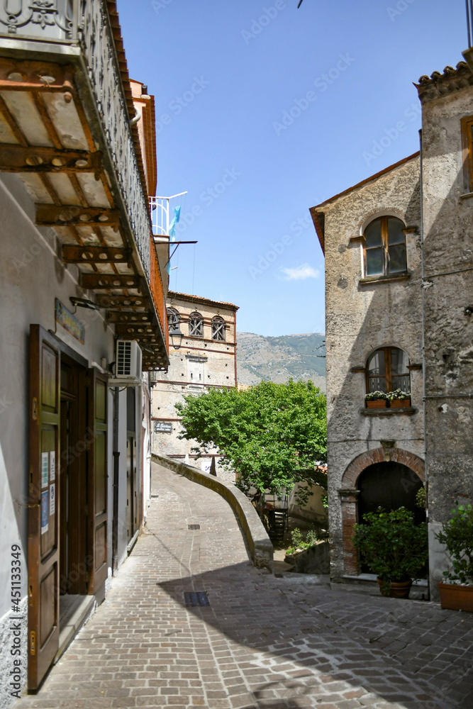 A street in the historic center of Maratea, a old town in the Basilicata region, Italy.