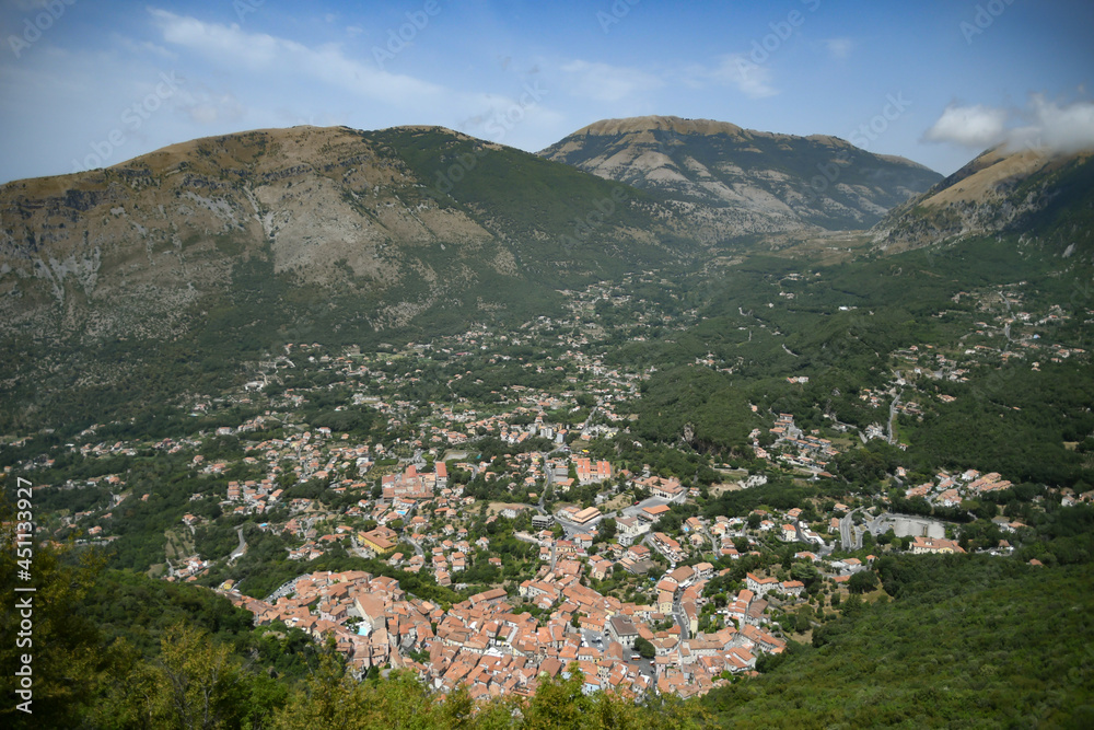 Fototapeta premium Panoramic view of Maratea, a medieval town in the Basilicata region, Italy.