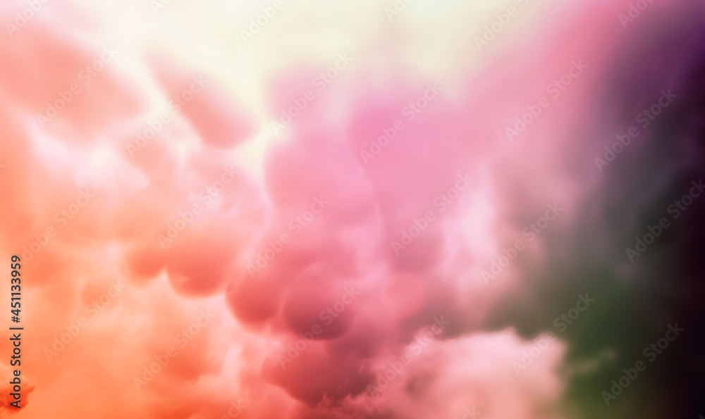 Sky landscape with clouds in paste multil colors
