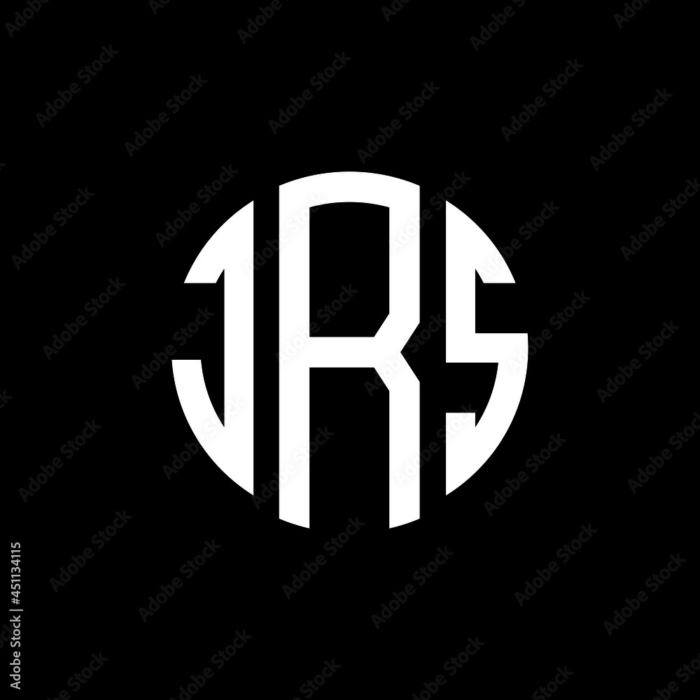 JRS letter logo design. JRS modern letter logo with black background ...