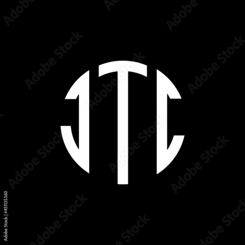 JTC letter logo design. JTC modern letter logo with black background. JTC creative  letter logo. simple and modern letter JTC logo template, JTC circle letter logo design with circle shape. JTC   photo