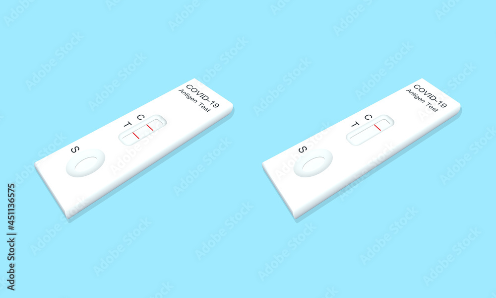 3D Illustration, Isolated ATK or Antigen Test Kit for COVID19 results
