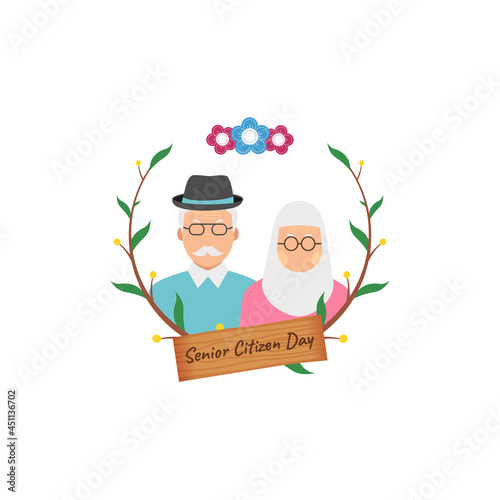 vector graphic of senior citizen day good for senior citizen day celebration. flat design. flyer design.flat illustration.