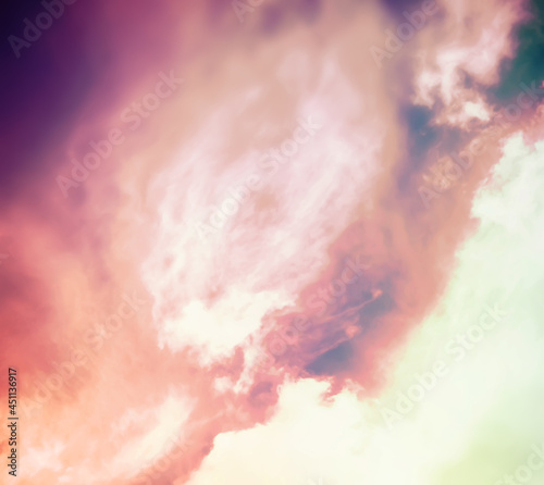 Sky landscape with clouds in paste multil colors