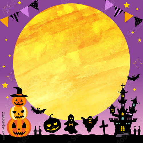 ハッピーハロウイン　バナーテンプレート　正方形　/ バリエーションあり