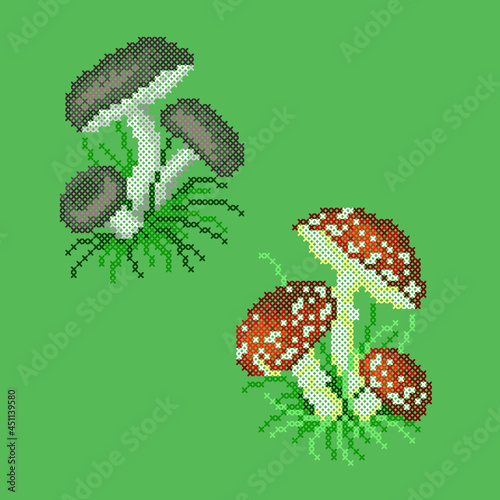 embroidery fly agaric mushroom