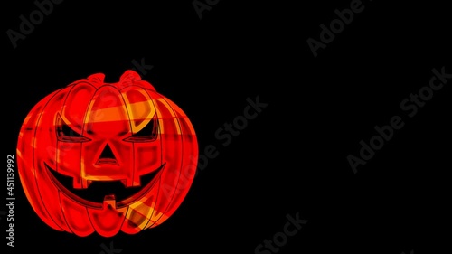 beautiful autumn animation with a pumpkin for Halloween, on a dark background
