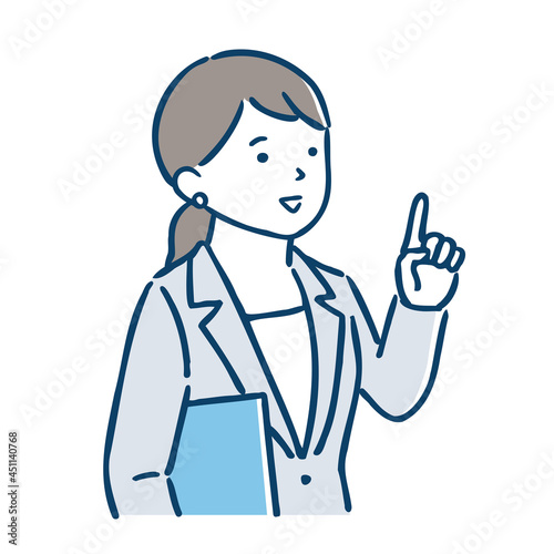 案内・説明をする女性