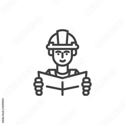 Architect man line icon