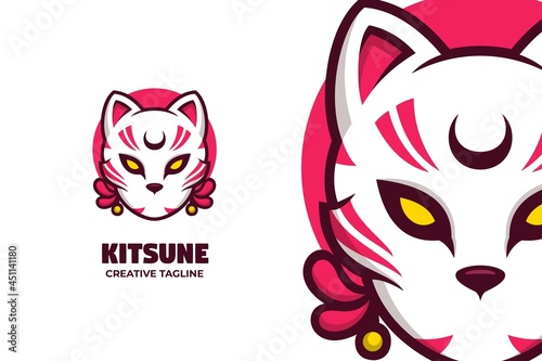 Kitsune Japanese Mythology Creature Mascot Logo Character