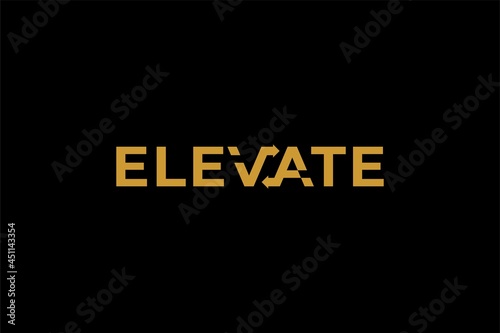 Elevate letters logo design vector. 
