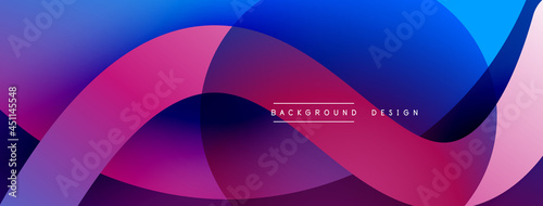 Abstract overlapping lines and circles geometric background with gradient colors