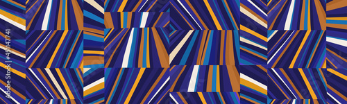 Contemporary trendy abstract striped pattern. Stylish collage pattern. Fashionable vector template for design.