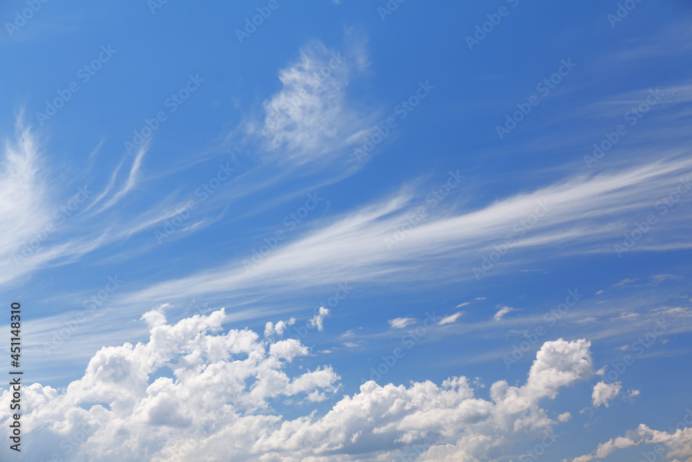 Fototapeta premium Generic cirrus clouds . Morning beautiful sky 