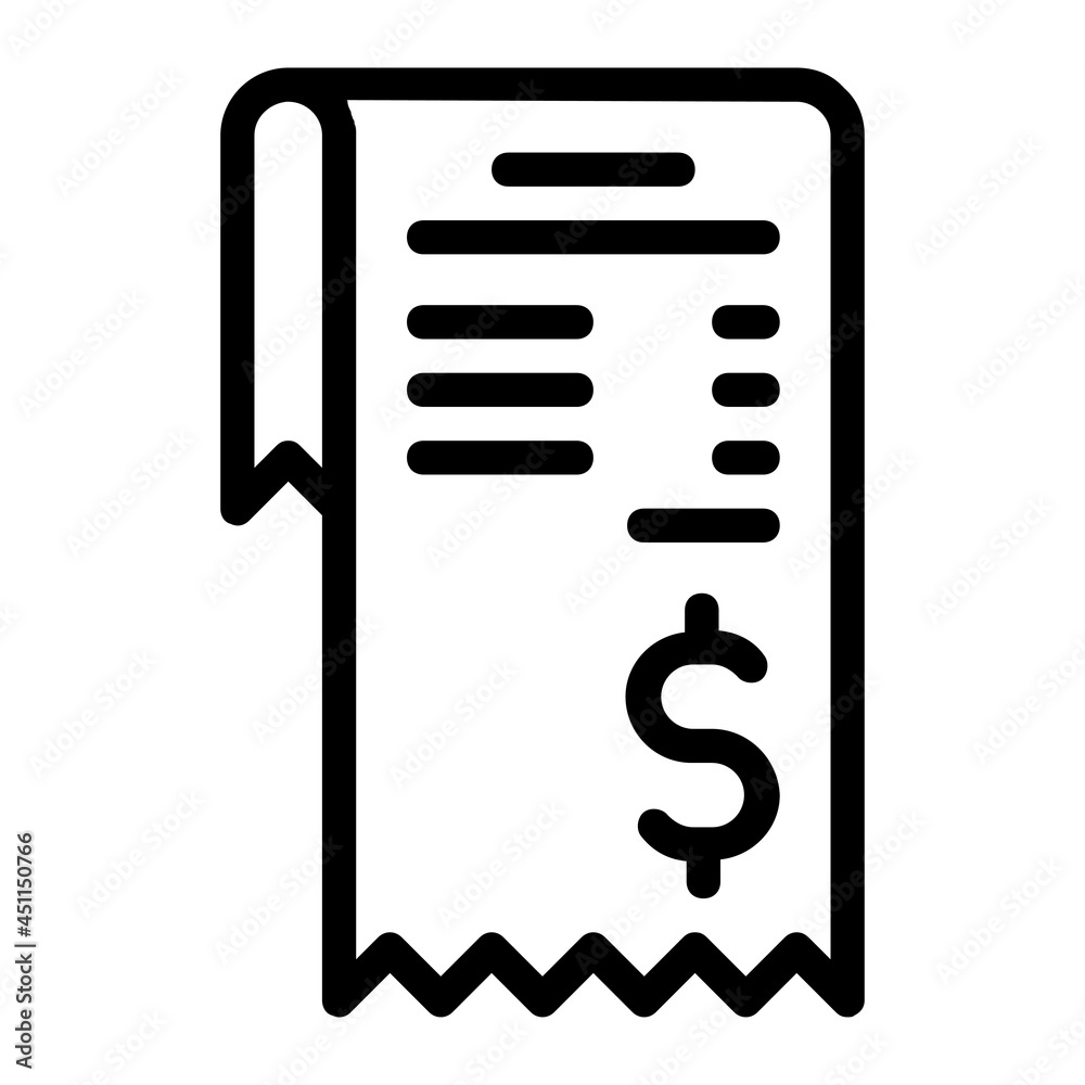 Dollar Shopping Receipt Sheet Icon Dollar Shopping Receipt Sheet Icon