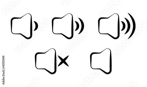 Volume icons set, Sound volume sign. Control volume elements