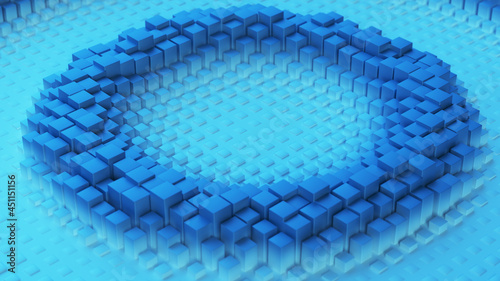 Ripple of blue cubes abstra...