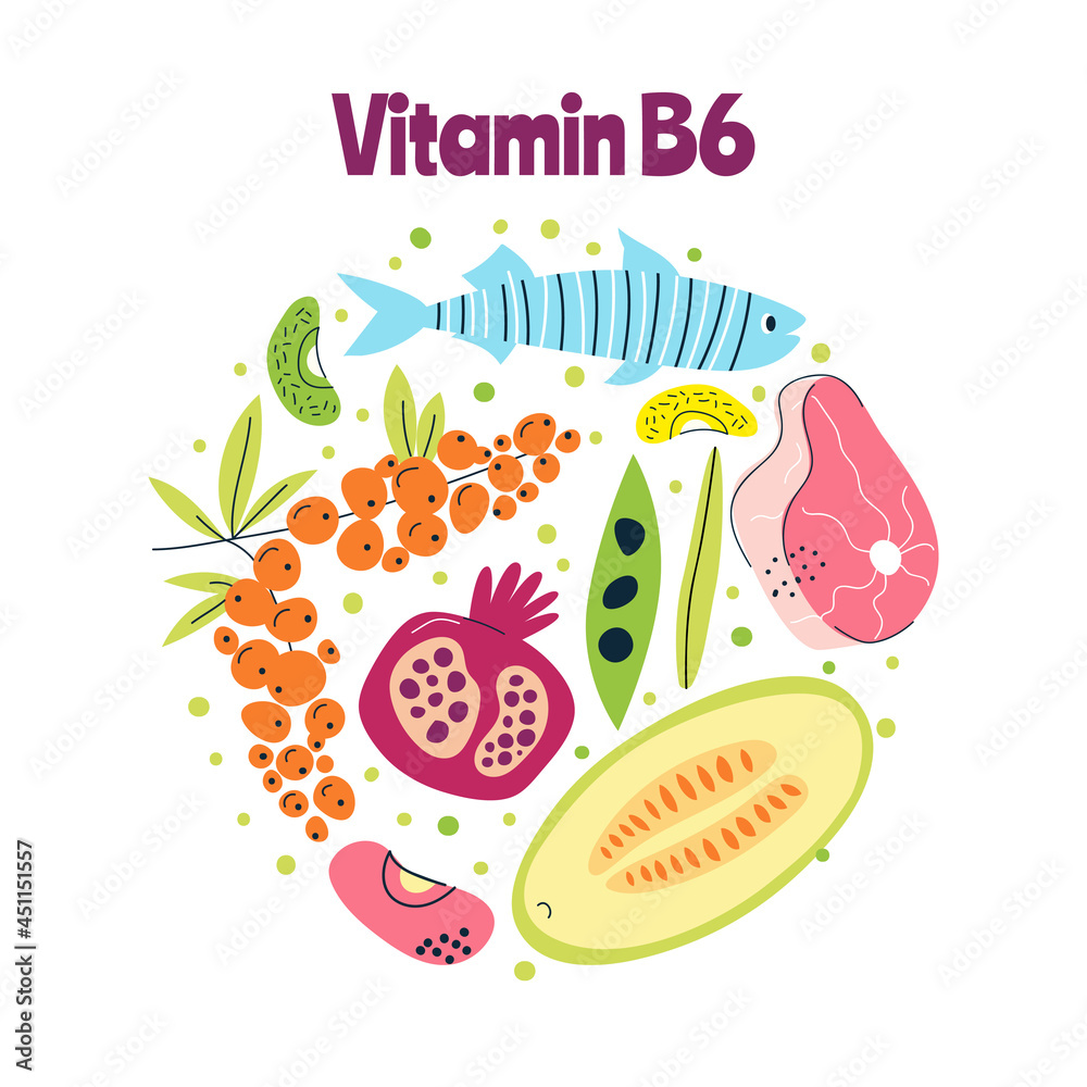 The main food sources of vitamin B6. Healthy food concept. The main food sources of vitamin B6. Healthy food concept.