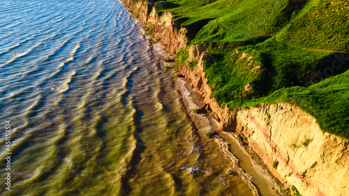 canyon cliffs seashore ocean top view