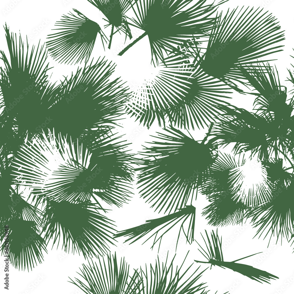 Seamless background palm leaves. vector illustration