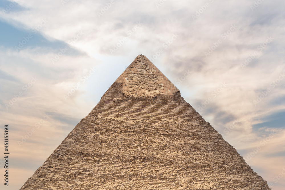 The Pyramid of Khafre with dramatic sky in Egypt The Pyramid of Khafre with dramatic sky in Egypt