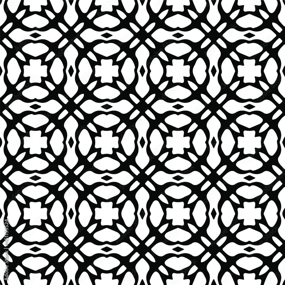 Naklejka premium Seamless vector pattern in geometric ornamental style. Black ornament.