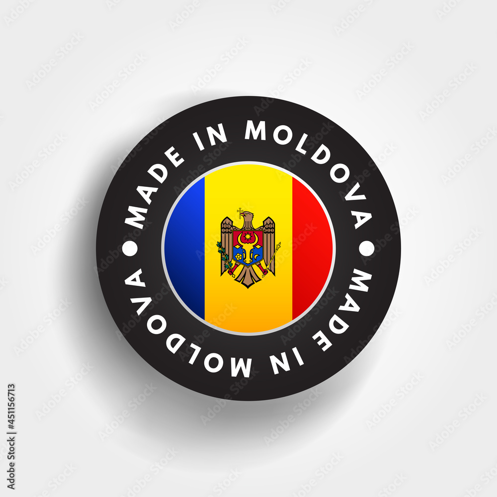 Made in Moldova text emblem badge, concept background Made in Moldova text emblem badge, concept background