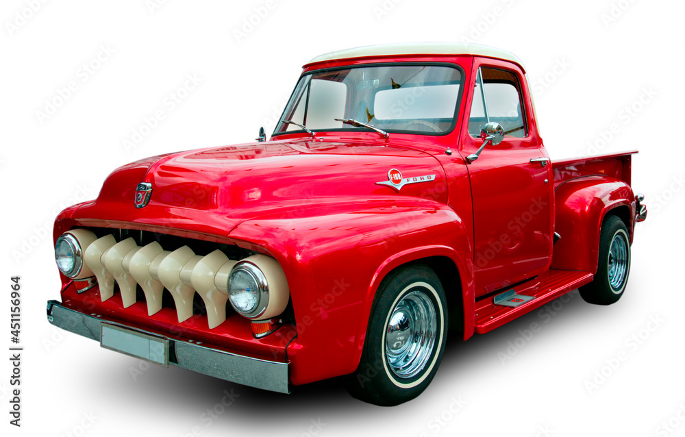 Classic american pickup truck Ford F100 1953. White background. Stock-Foto  | Adobe Stock
