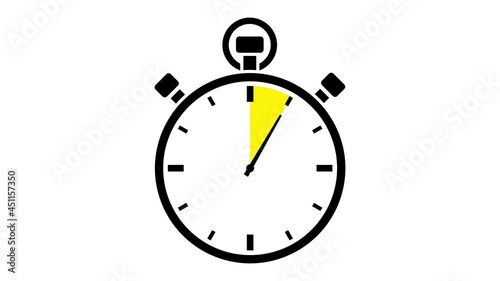 Video Grafische Stoppuhr 60 Sekunden/Minuten Schwarz Bunt 5er Takt