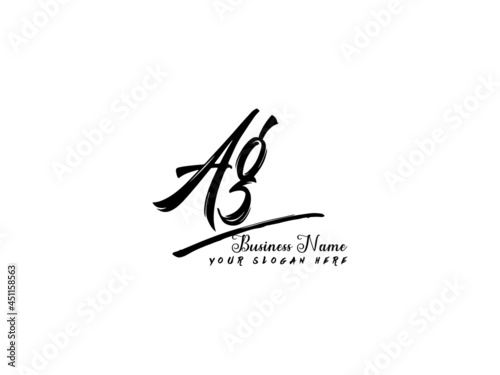 Initial AG Brush Logo, Signature ag letter Logo template vector stock
