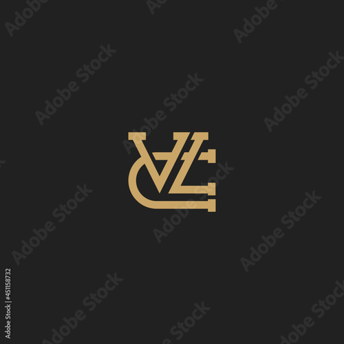 vintage badge design. initial letter vlc cvl logo template. photo