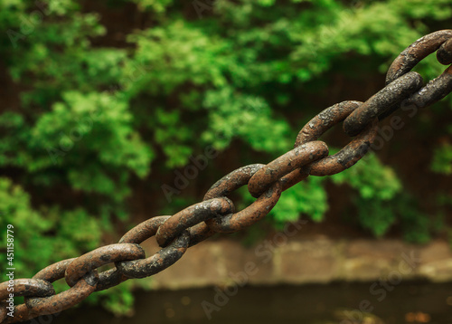 rusty metal chain