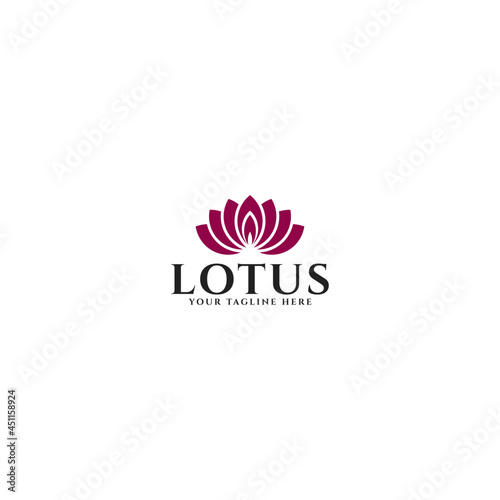 lotus flower logo design vector template.