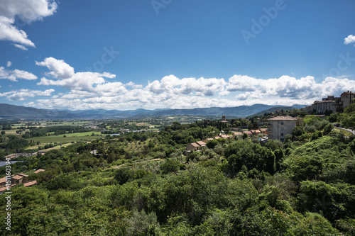 view from the hill of a panorama of Umbria