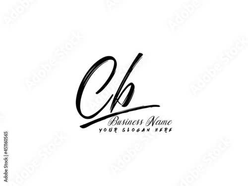 Initial CB Brush Logo, Signature cb letter Logo template vector stock