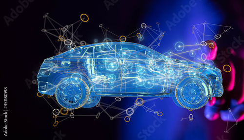 Autonomous car with HUD gra...