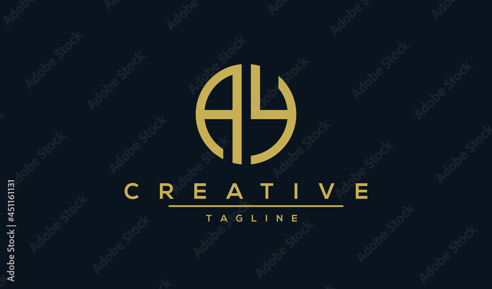 Initial Letter AY Logo Badge Template Design Initial Letter AY Logo Badge Template Design