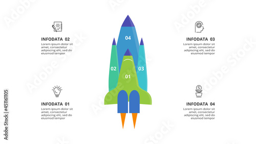 Creative concept for infographic with 4 steps, options, parts or processes. Business data visualization.
