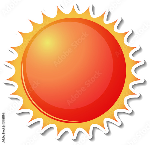 Sticker template with the sun isolated