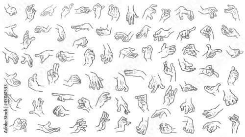 Hand drawn cartoon hand gestures