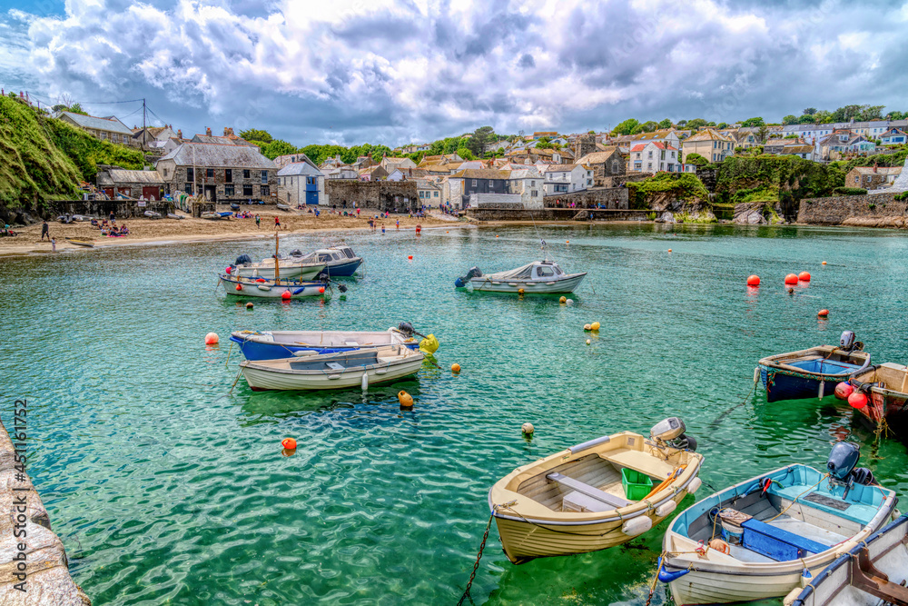 Gorran Haven Cornwall in colourful hdr near Mevagissey England UK