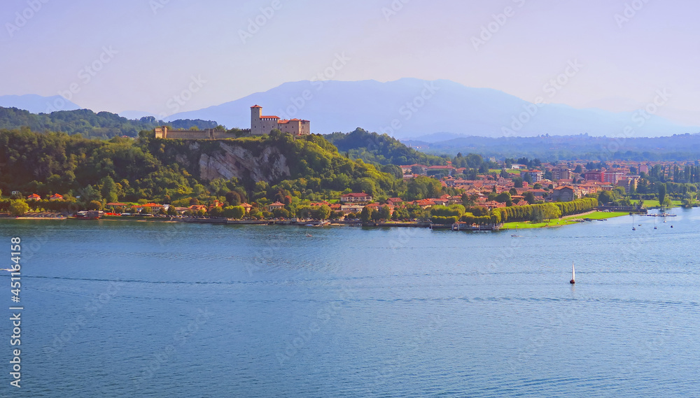 View Rocca of Angera, Lake Maggiore, Italy