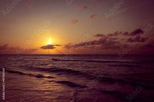 Landscape magnificent sunset on the ocean