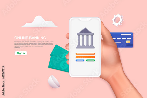 Money, finance, payments. Collection of business workflow items and elements, finance. 3D Vector Illustrations