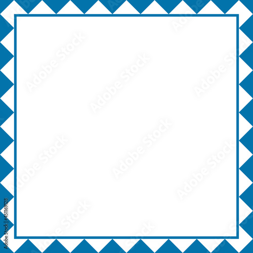 Oktoberfest border or frame with blue color. Bavarian festival background template. Vector illustration.