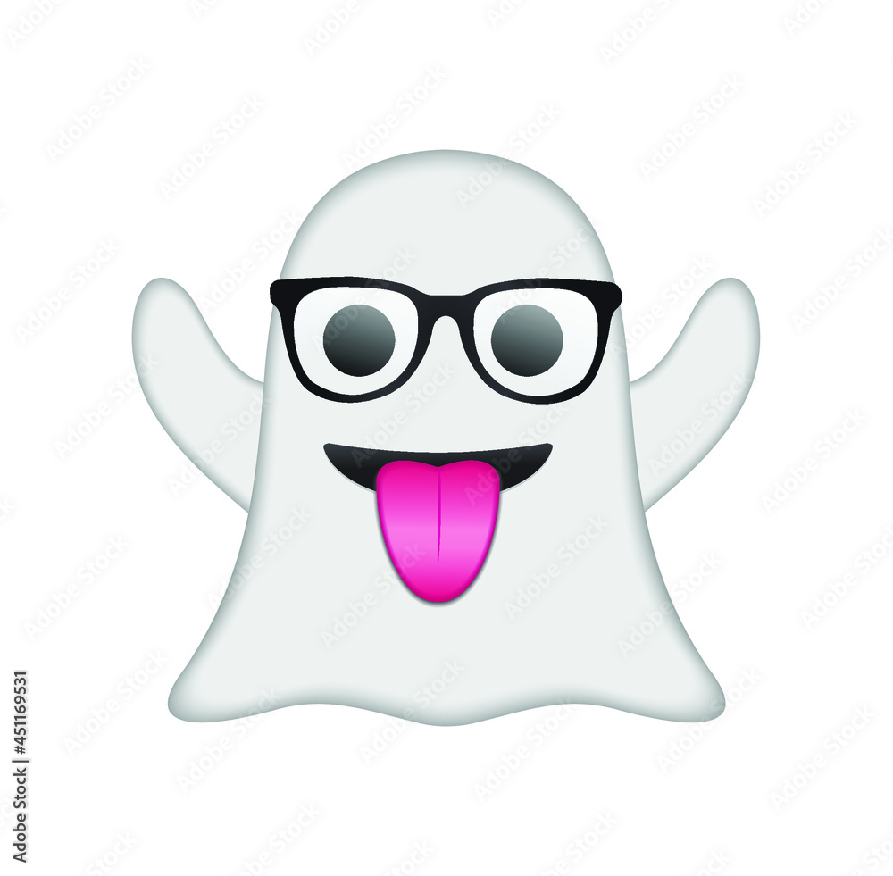 Ghost emoji vector illustration isolated. Ghost emoticon on white background. Ghost emoji vector illustration isolated. Ghost emoticon on white background.