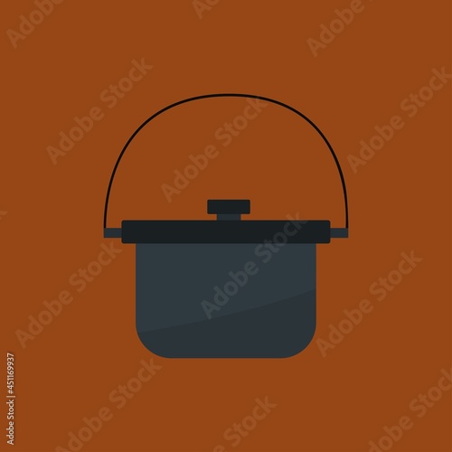 Vector illustration of a cauldron for camping food.