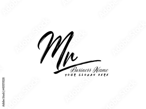 Initial MR Brush Logo, Signature mr letter Logo template vector stock