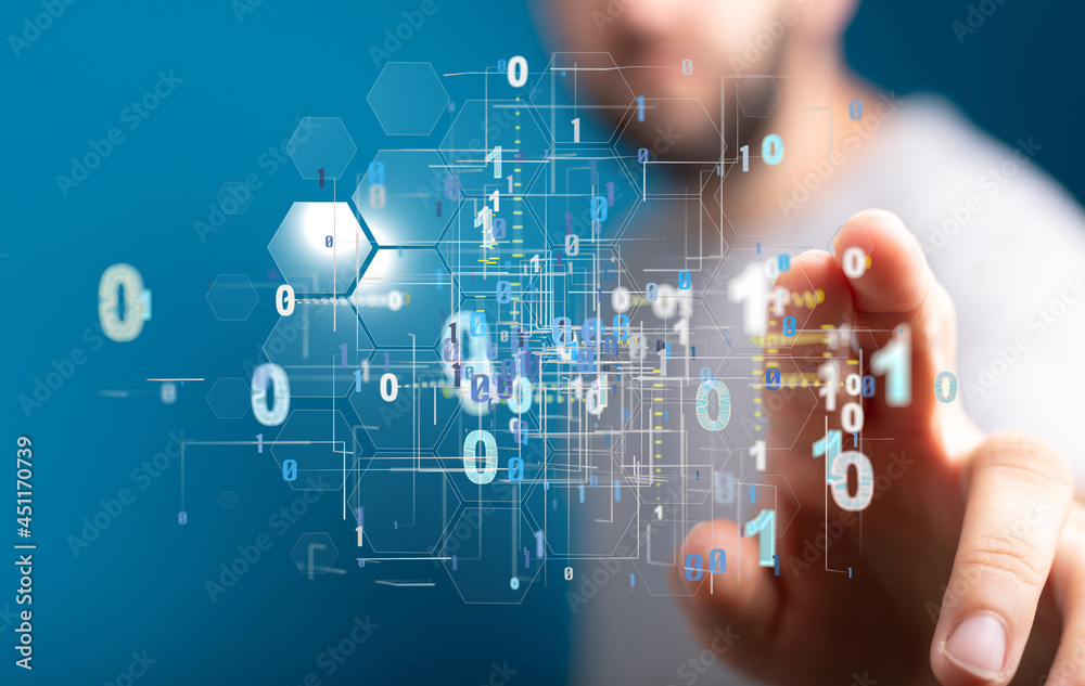 Big data visualization background.Abstract technology Big data visualization background.Abstract technology